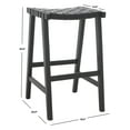 thumbnail image 3 of SAFAVIEH Abreu Modern Style Rectangle Barstool, Black (20 in. W x 18.5 in. D x 30 in. H), 3 of 10