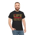 thumbnail image 4 of DJH Apparel | Life Happens, God Helps Christian Unisex Cotton T-shirt, 4 of 8