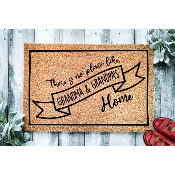 There's No Place Like Grandma and Grandpa's House v3 | Grandparents Day Gift | Welcome Door Mat | Home Doormat | Fathers Day | Mothers Day