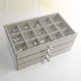 thumbnail image 4 of Jelry Box, Necklace Bracelets Display Case with Grid, Flannel Storage Holder Compact Display Stand Jelry Organizer Tray for s, 4 of 7