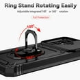 thumbnail image 5 of for Samsung Galaxy A25 5G Case with Slide Camera Cover HD Screen Protector [ Grade 16ft. Drop Tested]  Ring Holder Kickstand Protective Phone Case for Galaxy A25 5G 2024, Black, 5 of 18