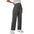 thumbnail image 5 of Women's Maternity Joggers Over Bump Stretchy Sweatpants Workout Sports Lounge Pregnancy Pants with Pockets Dark Gray M, 5 of 6