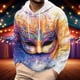 thumbnail image 1 of Ceisia Men's Mardi Gras All-Over Print Hoodie | Relaxed Winter Festive Casual Sweatshirt Gift, 1 of 6