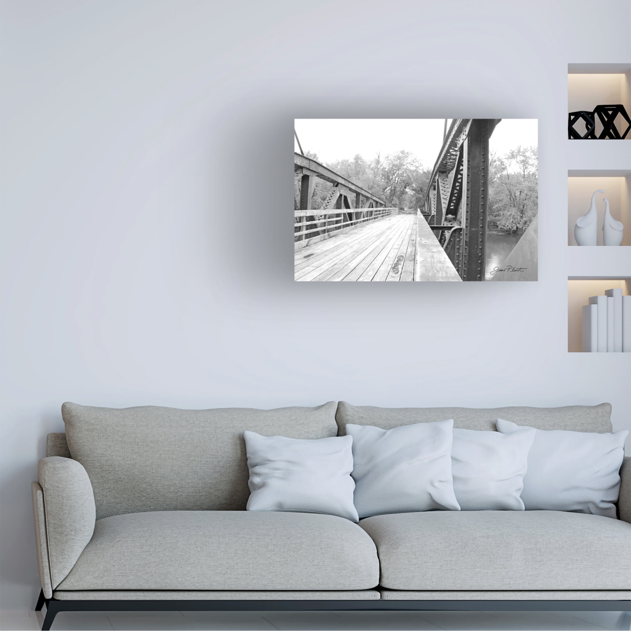 Canvas Wall Art - Jean Plout 'Old Bridge B' Wall Art for Living Room, Bedroom, or Office Décor by Trademark Fine Art - 32 x 22 Inches