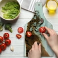 thumbnail image 3 of Tiger Cutting Board, Panthera Tigris Altaica Close-Image with Snowy Background Angry Hunter Photo, Decorative Tempered Glass Cutting and Serving Board, Wine Bottle Shape, Pale Brown, by Ambesonne, 3 of 5