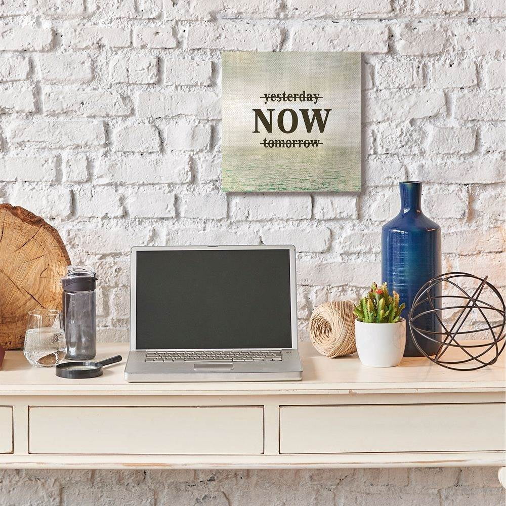 Stupell Industries Now Inspirational Word Ocean Beach Design Canvas Wall Art by Kimberly Allen