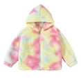 thumbnail image 5 of NAISIBABY Girls Fleece Jacket 6T, Hooded Cute Thermal Lined Full Zipper Winter Tie-Dye Fashion Coat Multicolor (2-8T), 5 of 9