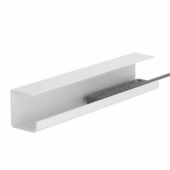 BLEEUS Under Desk Cable Management Tray Cord Organizer For Home Office (White)