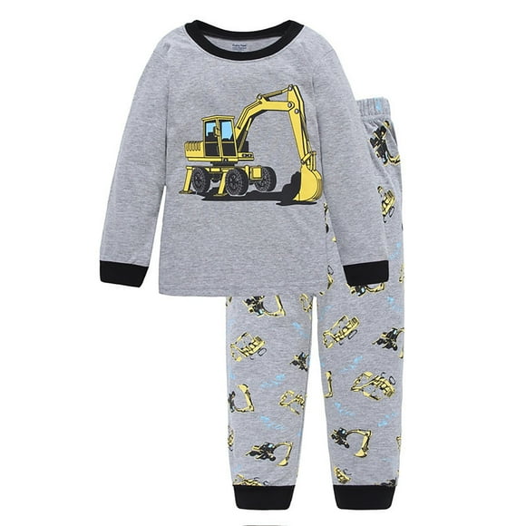 Zecgelong Petits Garçons Filles Enfants Mignons Décontractés Imprimés Pyjamas Ensemble à Manches Longues Vêtements pour Tout-Petits Tenue de Nuit Taille 1-2 Ans