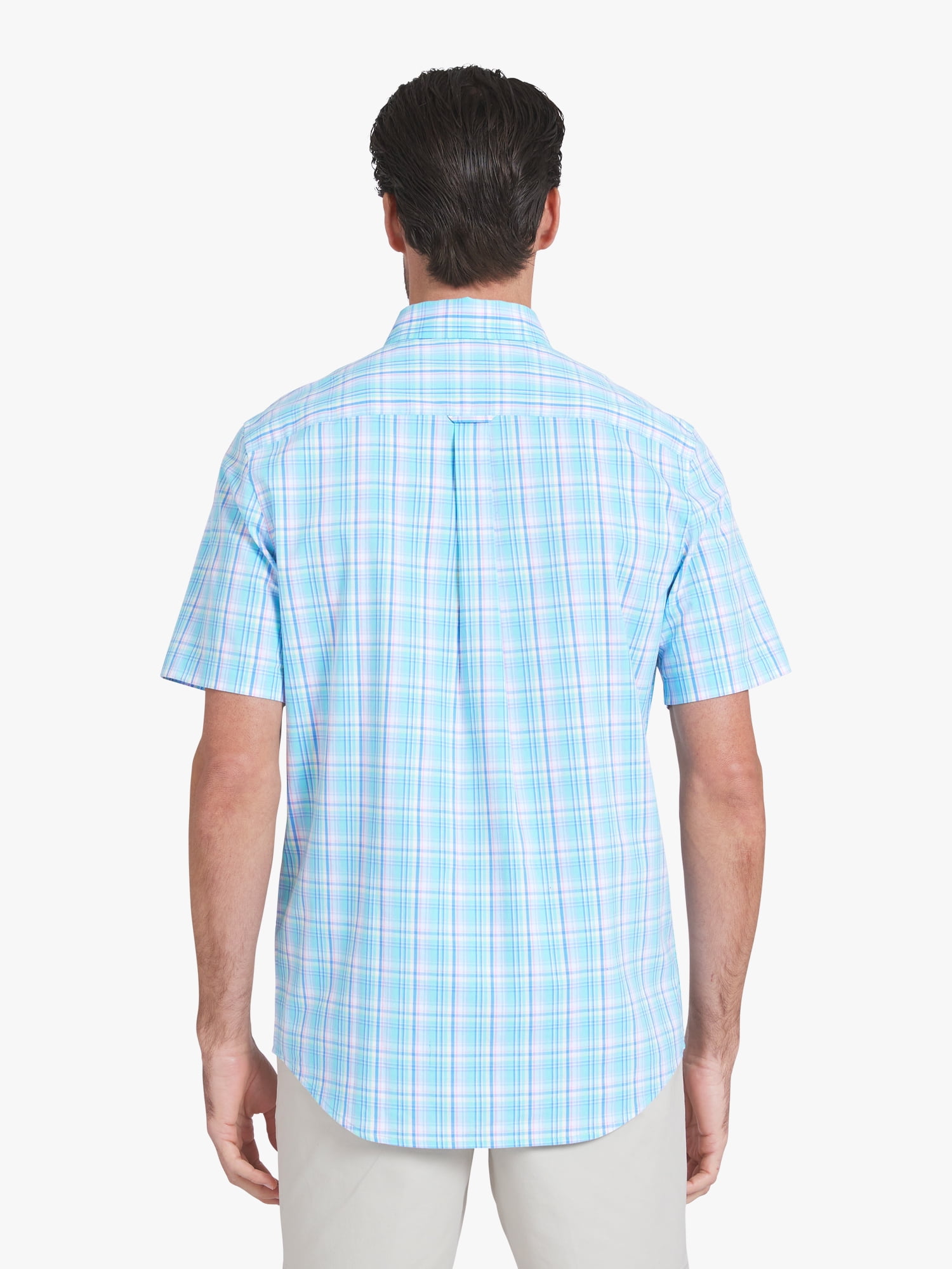 Chaps Men's & Big Men's Short Sleeve Easy Care Stretch Poplin Shirt, Sizes S-3XL