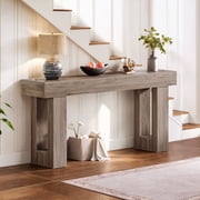 Topcobe 63-Inch Console Table, Farmhouse Wooden Sofa Table Entryway Table, Modern Furniture for Indoor, Living Room, Gray