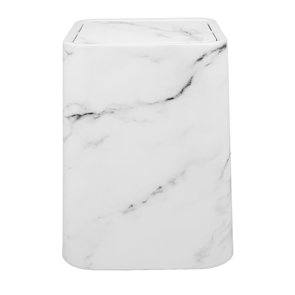 UPOUART White Marble Pattern Square Trash Can for Home, Kitchen & Bathroom, Decorative Garbage Bin, 1 Piece
