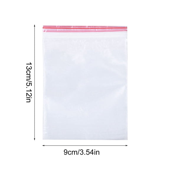 200-Pack Resealable Plastic Bags, Self-Sealing Ziplock Bags for Storage Organization, Multi-Purpose Clear Bags