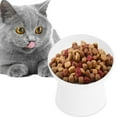 thumbnail image 4 of Raised Cat Food Bowl Ceramic Elevated Cat Bowls Extra Wide Tilted Pet Bowl for Food and Water Shallow Cat Food Dish Protect Spine Dishwasher and Microwave Safe Great Height, 4 of 9