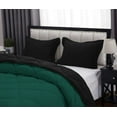 thumbnail image 5 of D.N.G. BEDDINGS 5 Piece Luxury Reversible Diamond Pattern Comforter Set Premium Super Soft, All Season 800 TC, 100% Egyptian Cotton Full/Queen Size Teal Green/Black Solid Color, 5 of 7