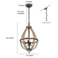 thumbnail image 3 of LNC 4-Light Farmhouse Chandelier Kitchen Island Light,Distressed Wood & Bronze, 3 of 12