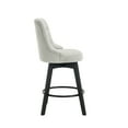 thumbnail image 2 of MINCETA Counter Stools,26" 360 Free Swivel Bar Stools,Modern Counter Height Upholstered Backrest Barstools with Button Tufted,Wooden Kitchen Stools Set of 2,Performance Fabric in Beige Gray, 2 of 5