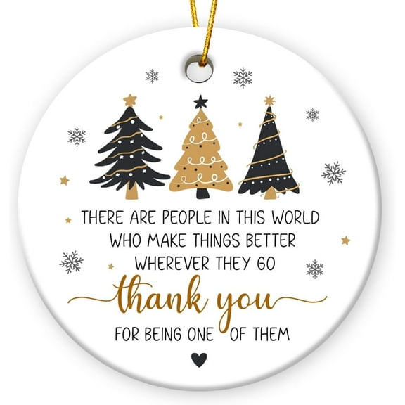 The Dreamy Den Thank You Gifts For Women, Boss, Friend, Coworkers - Thank You Ornament For Christmas Tree Decorations, Employee Appreciation Gifts, Ceramic Christmas Hanging Ornaments 2025, 1PC