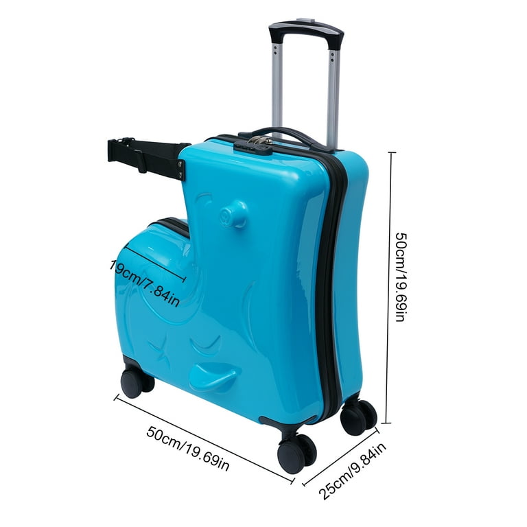 Kids Suitcase Luggage with Lock , 20 inch Carry-On Suitcase Children Travel Hand-push Boxes for Boys and Girls, Size: 50, Blue