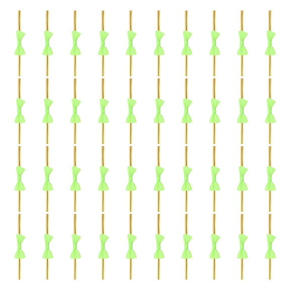 Uxcell 200 Pcs Twist Tie Bows, 3.15" Mini Bows Twisty Ties with Small Cute Dots Satin Ribbon for Lollipop DIY Crafts Baked Food Treat Bag Package, Light Green