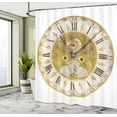 thumbnail image 5 of Ambesonne Vintage Shower Curtain, Ornamental Roman Digits, 69"Wx84"L, Yellow and Black, 5 of 5
