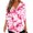 Pink, variant on Penkiiy Women's Casual Tie-Dye Print Half Zipper T-Shirt Graphic Outdoor Daily Vacation 3/4 Sleeve V-Neck Tunic Tops L Multicolor