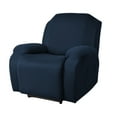thumbnail image 6 of Grianlook Plain Armchair Cover Stretch Sofa Covers Elastic Slipcover Solid Color Couch Cover Furniture Protector Navy Blue 2 Seat, 6 of 9