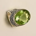 thumbnail image 3 of Peridot Quartz Oval 925 Sterling Silver Handmade Statement Green Gemstone Women Ring Size 10.0, 3 of 3