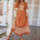 thumbnail image 1 of WILLBEST Vestidos Casuales para Mujer con Curvas, Vestido Largo Bohemio Informal de Manga Corta con Volantes y Cuello Cuadrado, Vestidos Maxi Fluidos Florales para Fiesta y Playa Grande, 1 of 3