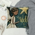 thumbnail image 2 of Nawypu  Merry Christmas Black Girl Angel Decorative Throw Pillow Covers  Religious Xmas African American Holly Jolly Porch Outdoor Home Decor, Noel Joy Winter Holiday Couch Cushion Case, 2 of 5