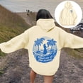 thumbnail image 2 of Oversize Hoodies for Women Trendy Letter Graphic Hooded Long Sleeved Drawstring With Pockets Trendy Fall Clothes 2025 Beige, 2 of 7
