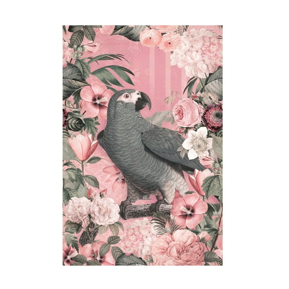 Trademark Fine Art Andrea Haase The Parrots Paradise Garden 2 Pastel Pink Canvas Wall Art