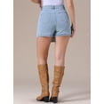 thumbnail image 4 of DARING DIVA Women's High Waist Western Asymmetrical Denim Cargo Skirt M Light Blue, 4 of 7