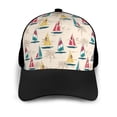 thumbnail image 3 of Naloa Reto Marine Nautical Adult adjustable Print Baseball Hat, Patchwork curved brim baseball capfor Men and Women, One Size, 3 of 5
