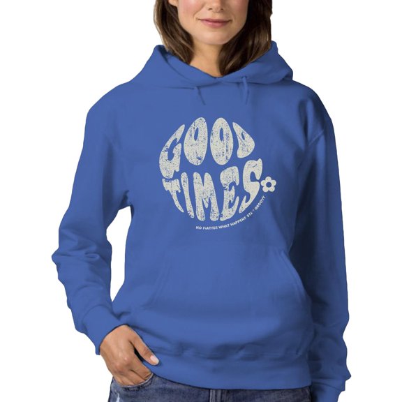 70S Retro Good Times Badge Hoodie Women -Image by Shutterstock, Female 3X-Large