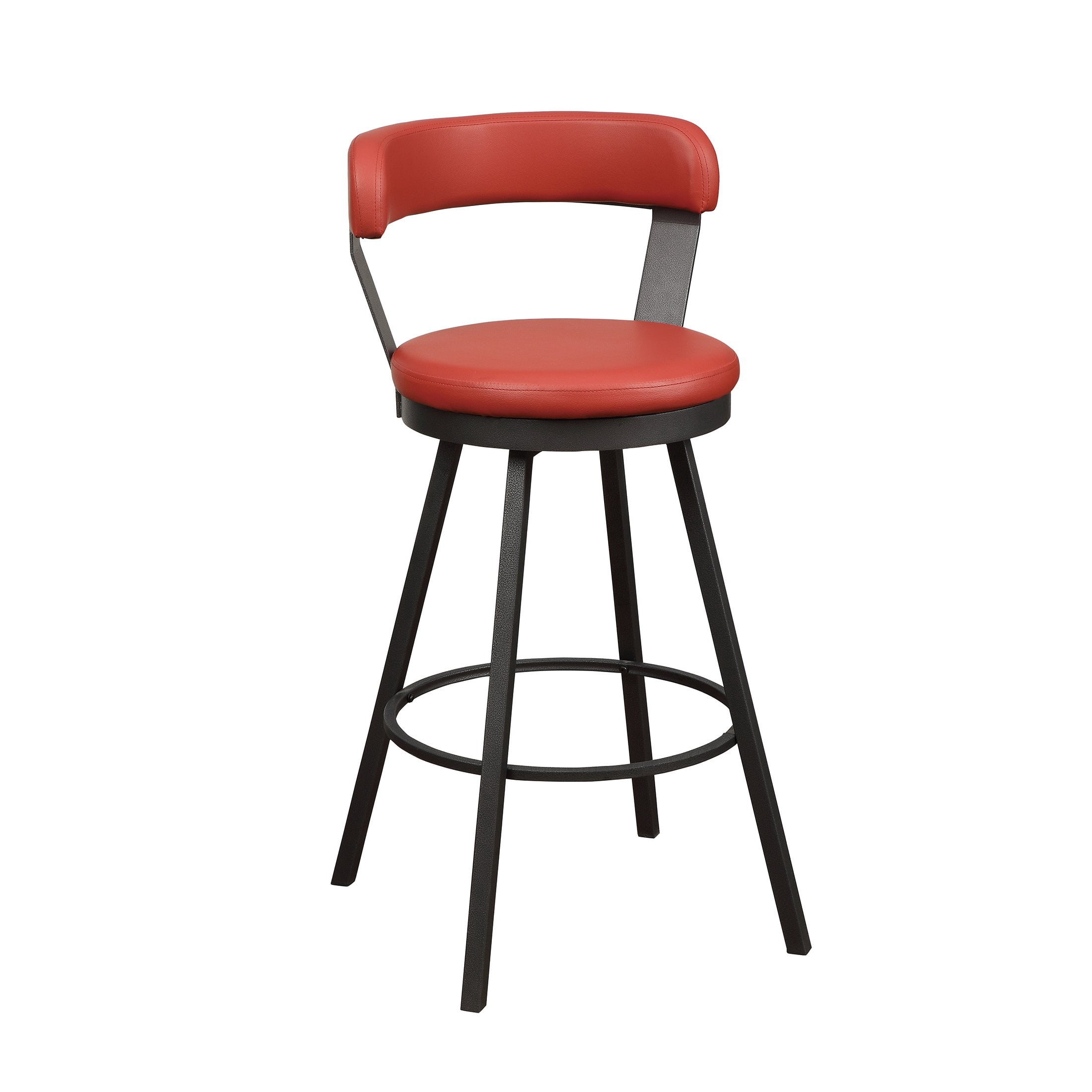 OakvillePark Belmar Swivel Pub Height Barstool (Set of 2), Red