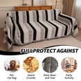 thumbnail image 6 of CJC Chenille Stripe Sofa Cover for Pet, 320GSM Tassel Edge Couch Cover Furniture Protector, Universal Couch Cover for Living Room Couch, Loveseat, Sectional (Black, 71'' x 134''), 6 of 8
