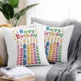 thumbnail image 3 of Outdoor Pillow Cover Happy Birthday Set of 2 Waterproof Throw Pillowcases Colorful Candles Decorative Patio Furniture Pillows for Couch Garden Indoor & Outdoor Use, 3 of 9