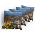 thumbnail image 5 of Ambesonne Modern Throw Pillow Cover 4 Pack, Sunset at London City, 16", Yellow Bluegrey, 5 of 7