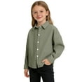 thumbnail image 2 of EnJoCho Toddler Long Sleeve Shirt Kids Corduroy Single Breaste𝖽 Lapel School Unifor𝗆 Unisex Spring Fall Casual Loose Tops Tshirts, 2 of 5