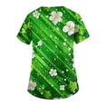 thumbnail image 3 of Fgvctg St. Patrick's Day Scrubs for Women V Neck Cute Shamrock Print Scrub Top Stretchy Short Sleeve T Shirts Loose Scrubs Working Shirt Nursing Uniforms with Pockets Mint Green 4XL, 3 of 5