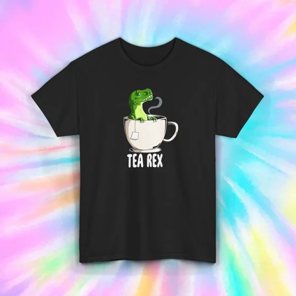 Hot Trending T-Shirt With Tea Rex Dinosaur Tea Funny Pun Loverer Gift T-Shirt For Men Women Design Preview Only