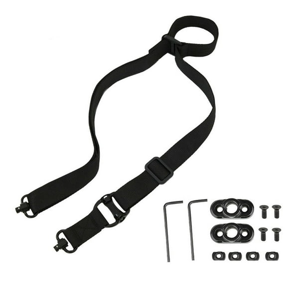 Uscallm Outdoor Training Sling Heavy-Duty Nylon Rifle Sling Quick-Adjust Two-Point Sling for Hunting Shooting Range Gear