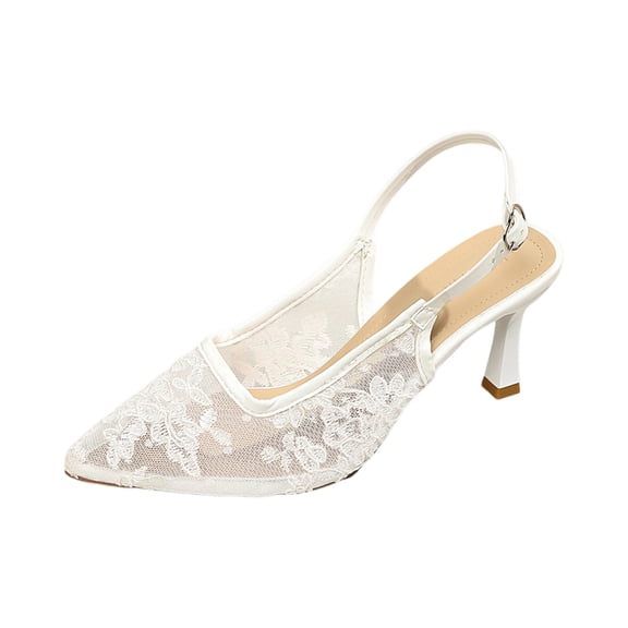 Kitten Heels for Women Slingback Pointed Closed Toe Heels Women's Pumps Shoes for Wedding, Party, Commuting, 37