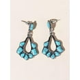thumbnail image 4 of HOOUN Turquoise Earrings Silver Tone Bohemian Western Retro Stud Earrings, 4 of 4