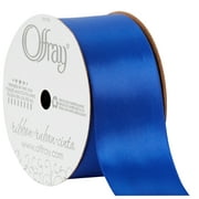 Offray Ribbon, Royal Blue 1 1/2 inch Double Face Satin Polyester Ribbon, 12 feet