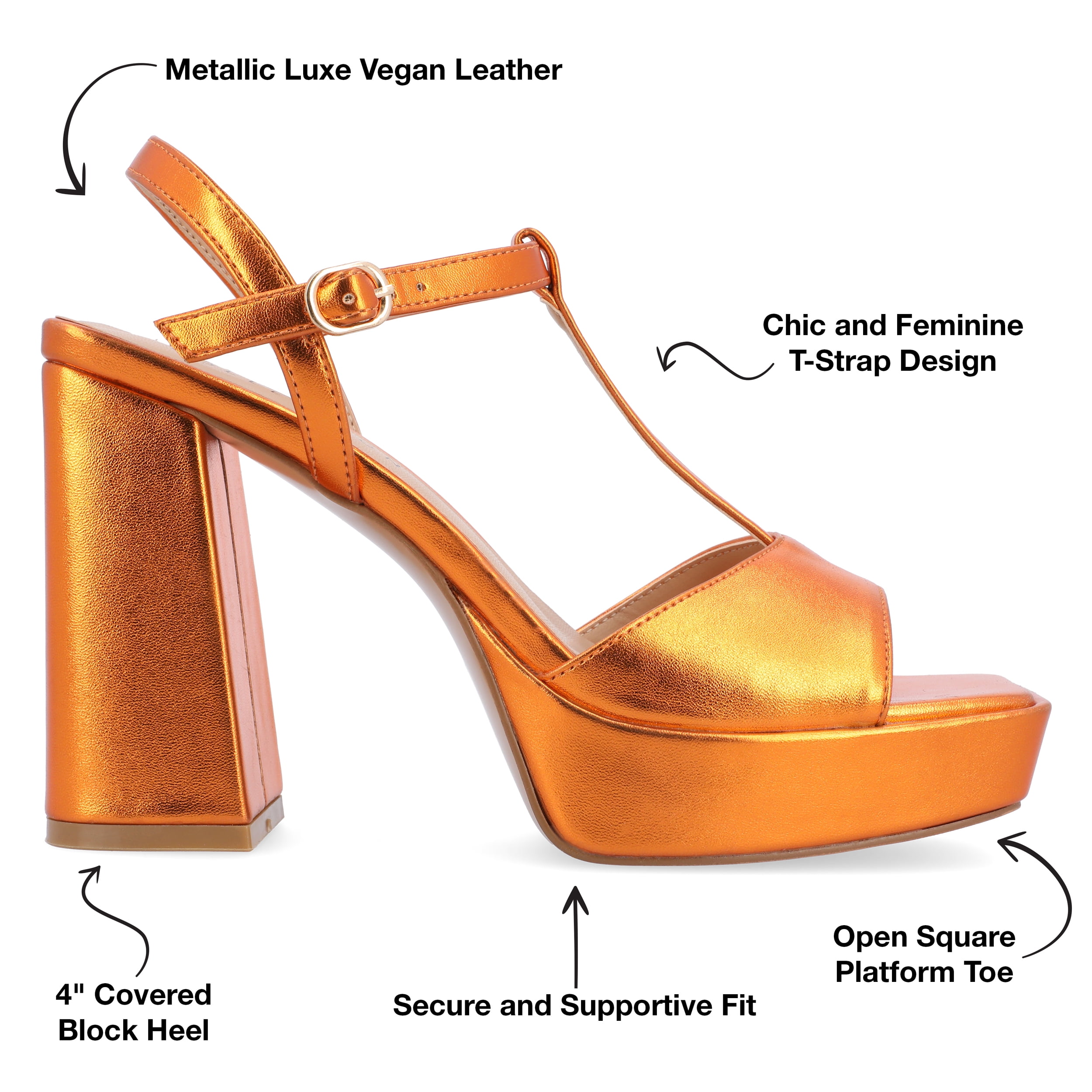 Metallic leather platform sandals