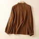 thumbnail image 3 of Blusa de manga larga con botones para mujer: camisa informal con cuello vuelto para llevar a diario en primavera/verano, 3 of 8