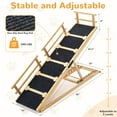 thumbnail image 7 of PERIMIDOME 64'' Adjustable Wooden Pet Ramp,Height from 15.4" to 32.7'',Dog Ramps with Non‑Slip Carpet Surface for Sofa,Bed,Cars, 7 of 7