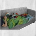 thumbnail image 6 of Tiger Soft Flannel Fleece Blanket, Abstract Drawing of a Bengal Tiger Under Leaves on Lively Colored Background Predator, Cozy Plush for Indoor and Outdoor Use, 50" x 70", Multicolor, by Ambesonne, 6 of 6